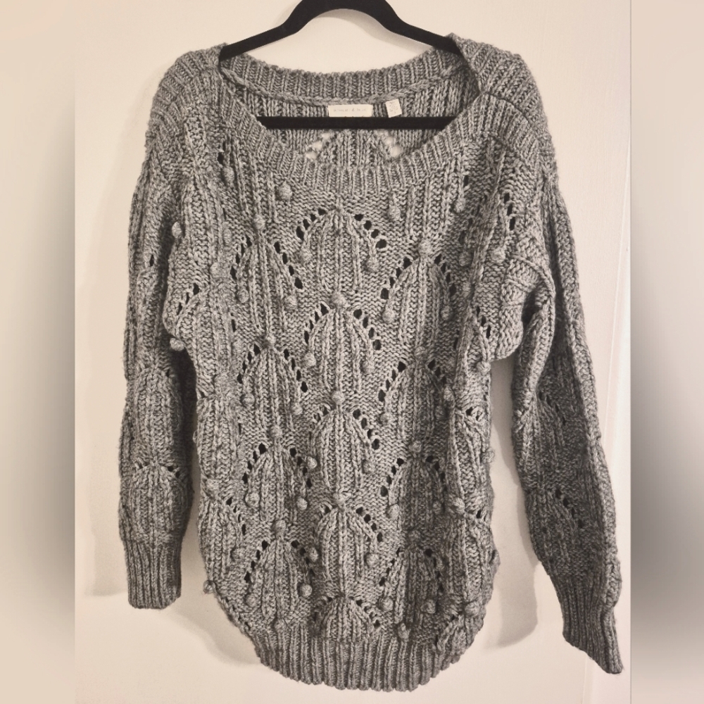 Gray Knit Women's Sweater